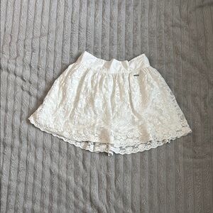 Hollister White Skorts with Romantic Lace Design
